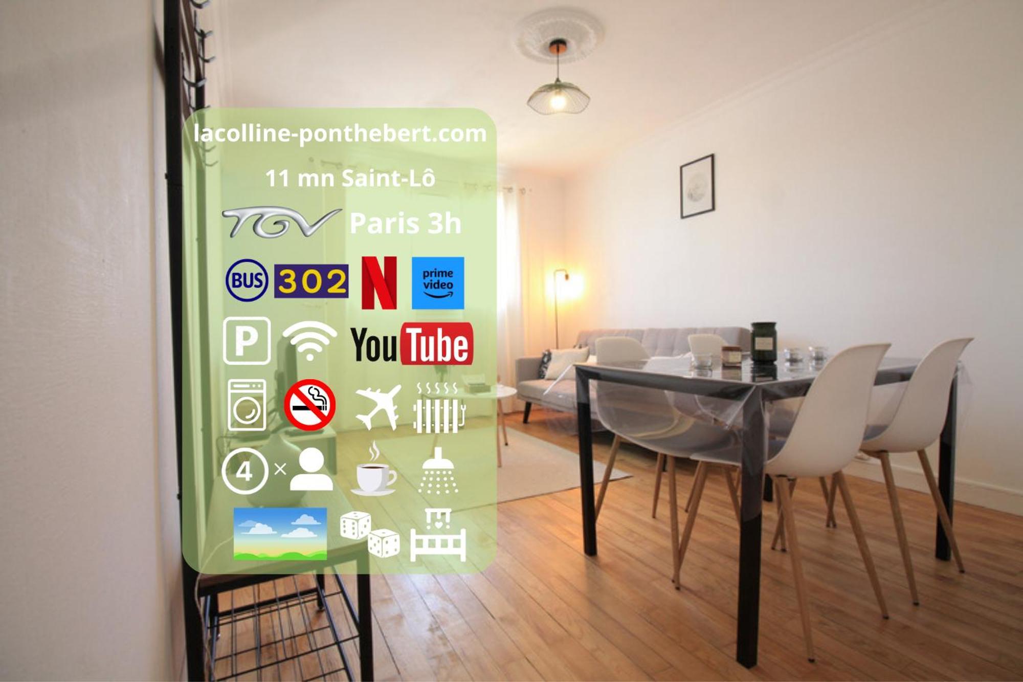 Lacolline-Ponthebert,Com - Appartement Entier Renove -Grand Parking Gratuit, Tout Equipe, Confortable, Netflix Et Amazon Prime Gratuits Et Illimites, Matelas Emma, Lave Linge, Vue Sur La Vallee, Rdc Buitenkant foto